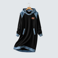 Eliška | Dámské Šaty s Kapucí a Džínovými Detaily