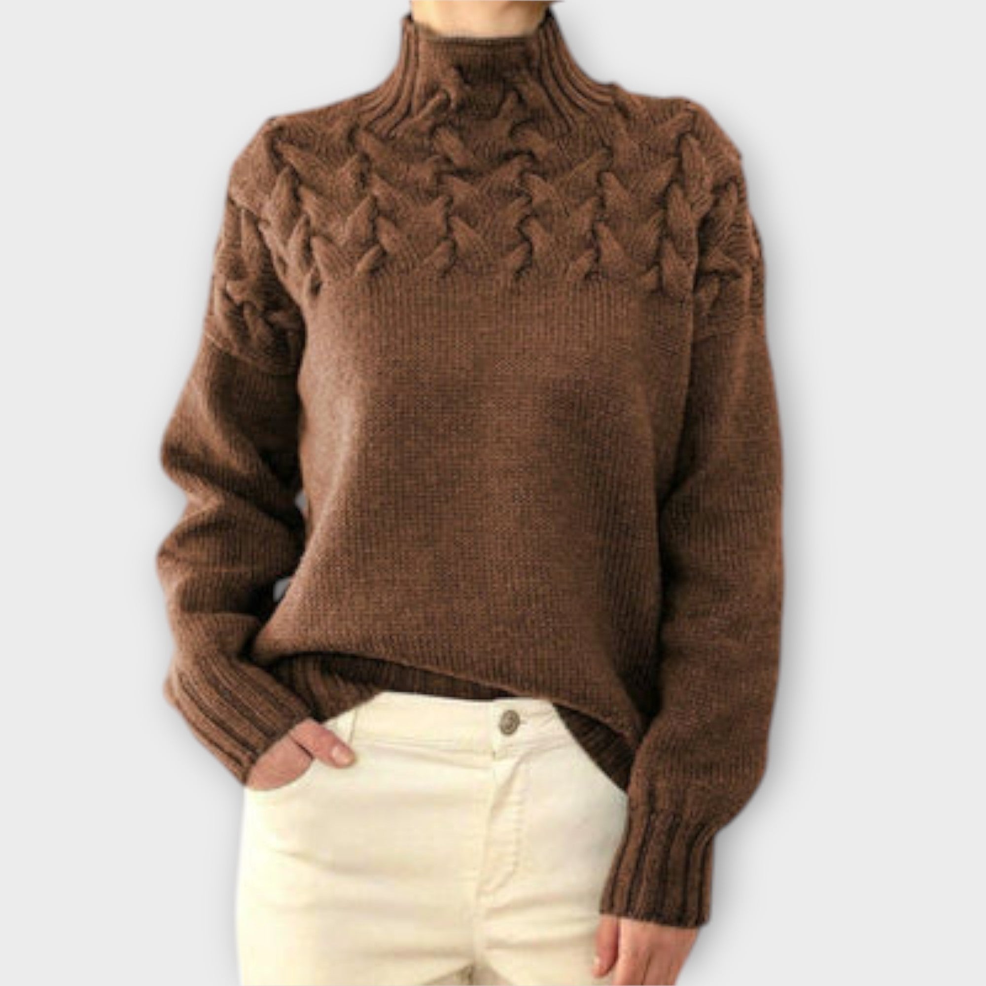 Ivana | Elegantní pletený svetr s rolákem