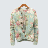 Merryn - Květinový pletený cardigan