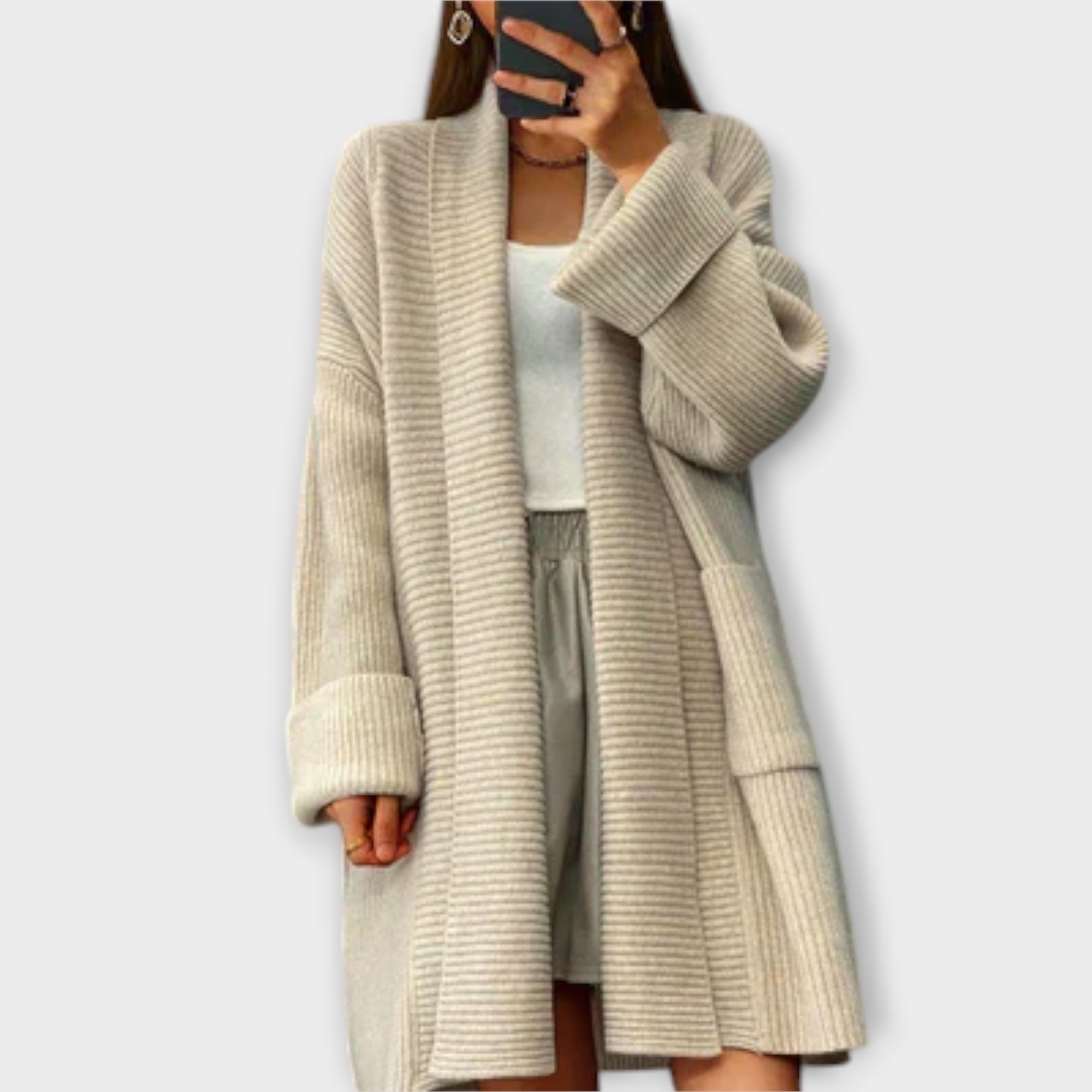 Veronika | Elegantní dlouhý kardigan s kapsami