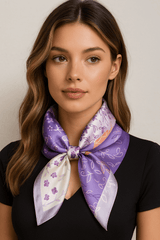 Violetta-háčkovaný šátek (100% hedvábí - 68cm)