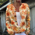 Clémence™ | Cardigan Listy Podzimu S Knoflíky